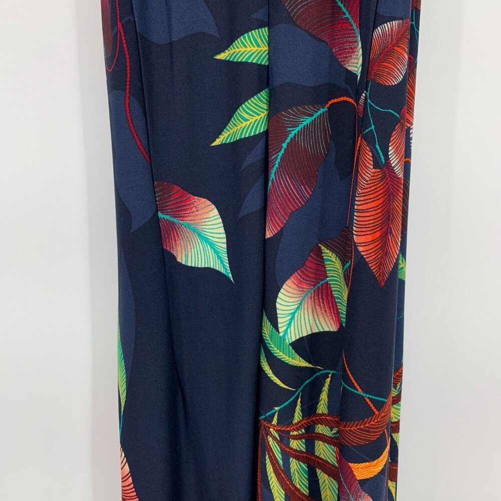 Rachel Roy Maxi Dress Blue Floral Crisscross Halter Neck Sleeveless - Picture 11 of 12